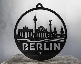 Berlin Skyline Pendant / Wall Hanger | 3D Printed Decoration in 11 cm or 24 cm | Berlin Souvenir Gift | Various Colors