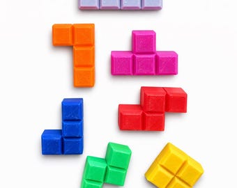 Tetris Magnet Set – Tetromino Fridge Magnets 3D Printed PLA – Customizable (Color & Quantity) – Optional Magnets Not Included – Gift for Gamers
