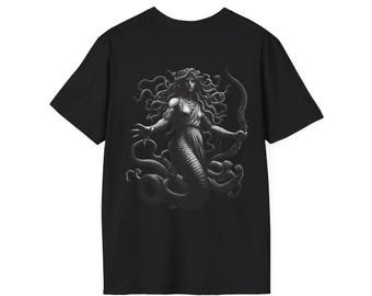 Greek Medusa Graphic Tee, Mythology Art Shirt, Unisex Top, Vintage Design Clothing, Mythical Creature Gift