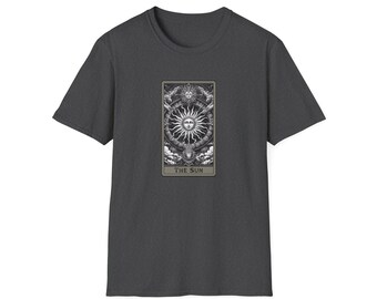 Tarot Sun T-Shirt | Softstyle Graphic Tee, Boho Vintage Shirt, Astrological Gift, Tarot Card Apparel, Astrology Merchandise