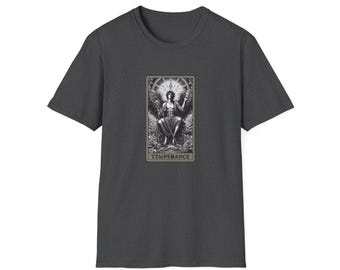 Tarot Temperance Unisex Softstyle T-Shirt - Temperance Graphic Tee, Spiritual Gifts, Astrology Apparel, Boho Fashion, Mystical Wear