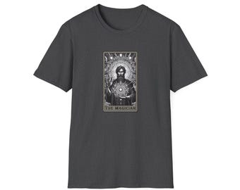 Magician Tarot T-Shirt, Unisex Softstyle Tee, Bohemian Fashion, Gift for Tarot Lovers, Spiritual Apparel, Astrology Shirt