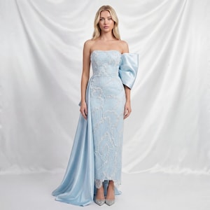 hand beaded ankle length dress in french blue Amazon.com: Adrianna Papell Women's Beaded Ankle Length Dress