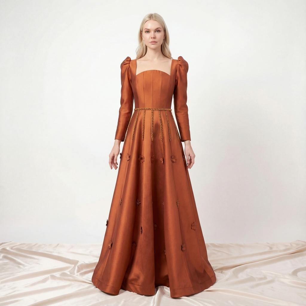 open lace back dress Burnt Orange Pleated Long Sleeve Mini Dress main image 0