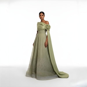 Olive Green Formal Gown - Etsy New Zealand