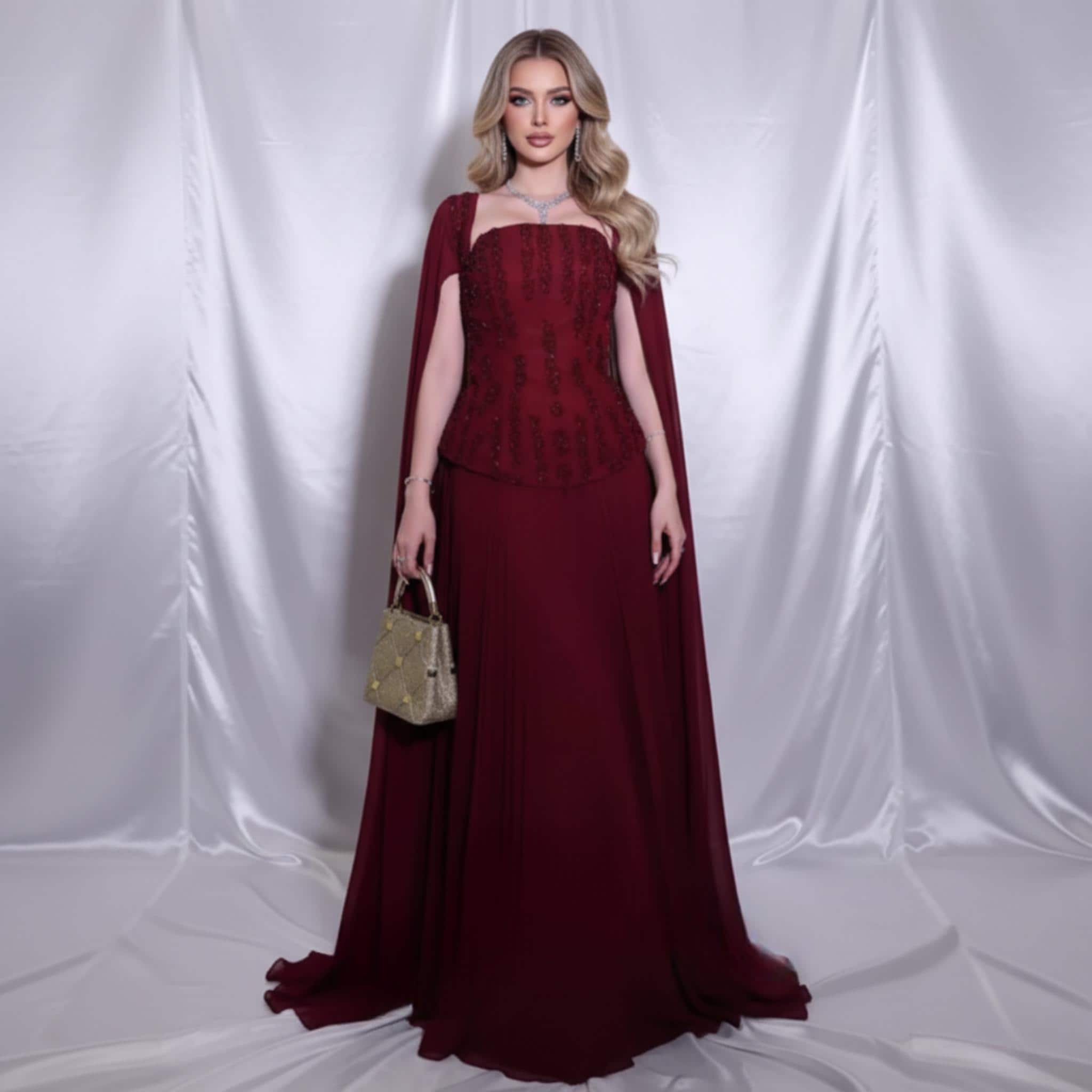 Wine Chiffon Dress - Etsy
