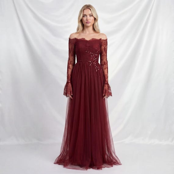 princess polly baby blue dress Chic A line Spaghetti Straps Burgundy Sleeveless Evening Dress Tulle L –  PreppyDress