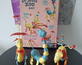 Vintage Dr Seuss Revell Complete Norval, Gowdy and Tingo Zoo Toy