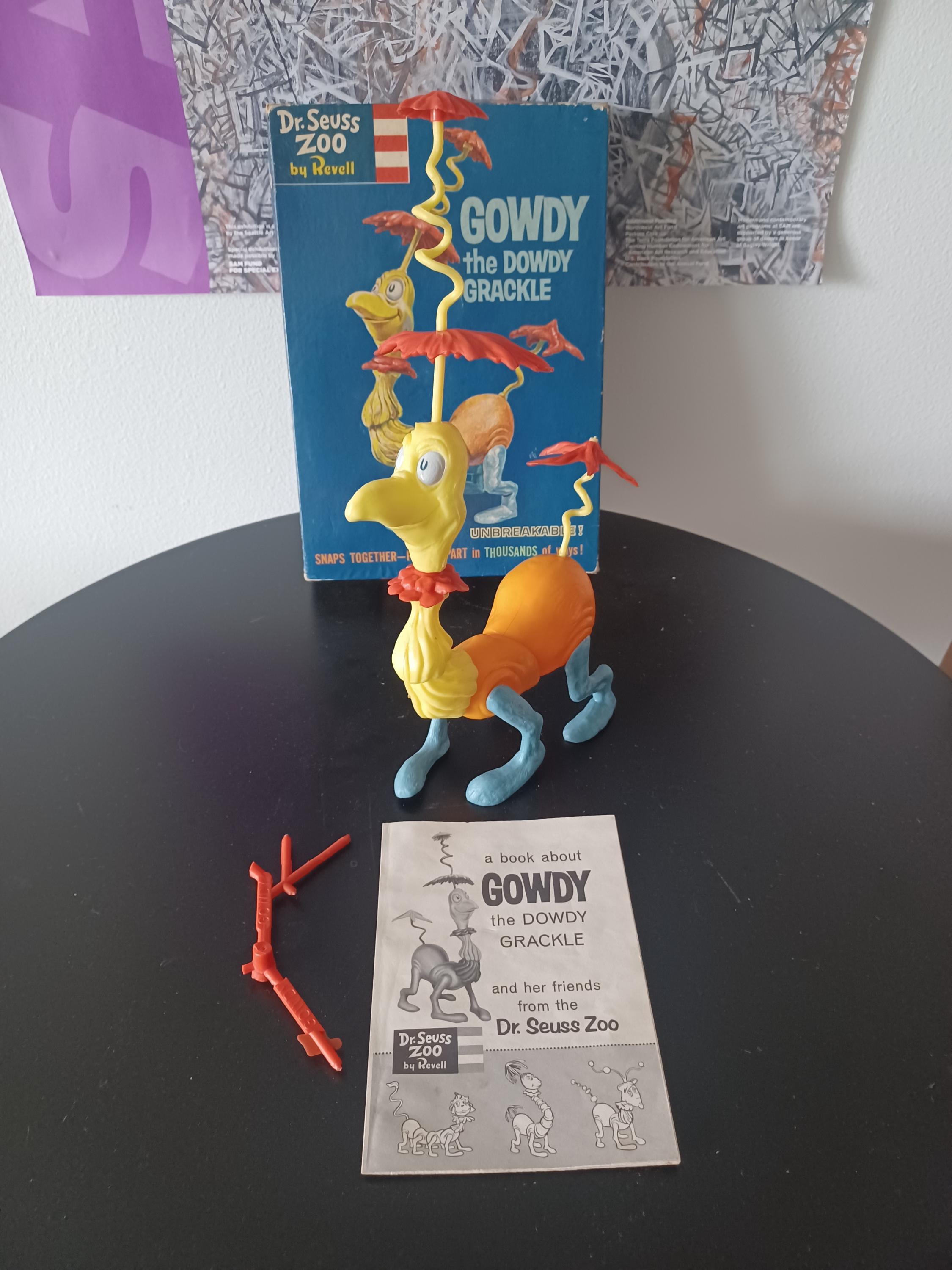 Vintage Dr Seuss Gowdy the Dowdy Crackle Revell Zoo Toy Complete