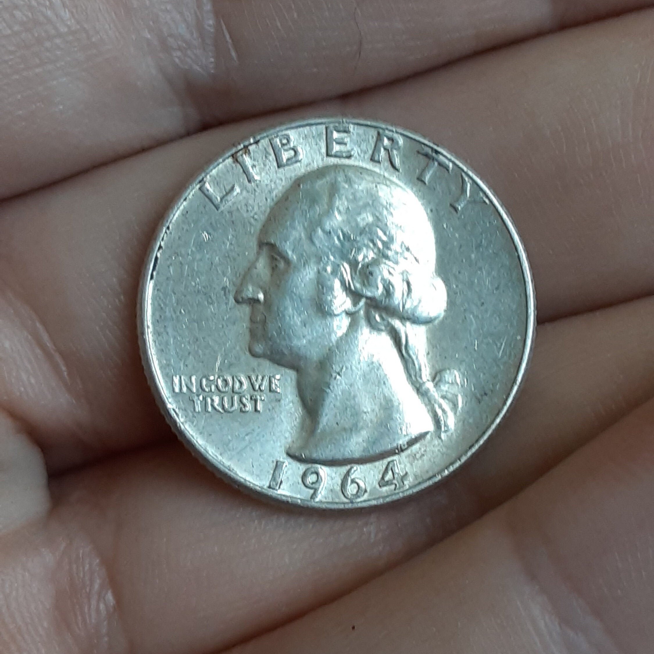 金貨 銀貨 アンティークコイン 1964 Washington Quarter Brilliant Un #184
