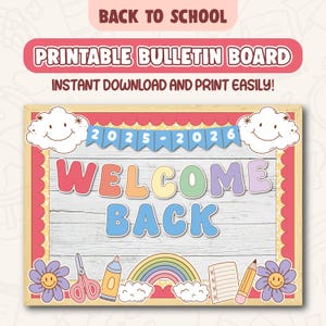 Welcome Back To School Bulletin Board Kit, Back to School Bulletin Board, Pastel Classroom Decor, Back To School Bulletin Board Ideas