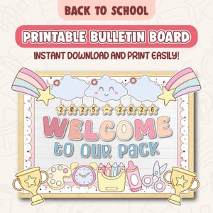 Welcome Back To School Bulletin Board Kit, Pastel Classroom Decor, Back to School Bulletin Board, Back To School Bulletin Board Ideas
