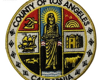 Toppa termoadesiva con ricamo country LA LOS ANGELES 3" X 3"
