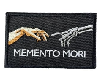Memento Mori Embroidered Patch, Funny Black Templar Meme Badge