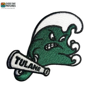 Tulane Patch Tulane Green Wave Iron on Embroidery