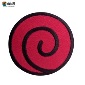 Red Ninja Swirl Embroidered Iron-On Patch