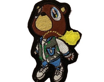 Patch vintage de urso de pelúcia estilo hip hop