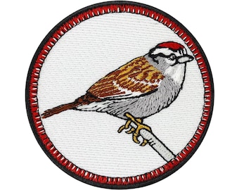 Parche para uso diario, pájaro triste, para planchar, bordado, tamaño 3