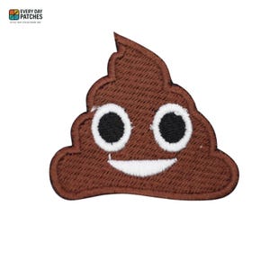 Poo Emoji Funny Patch Iron on Badge Embroidered Patch