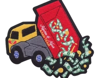Money Loader Embroidered Iron-On Patch – Cash Truck Hustle Badge