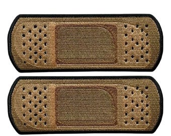 Pack of 2 Band Aid Embroidered First Aid Patch 2PC | 4 X 1 .5 iron on