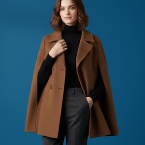 Patrón de costura de capa Yvette / Patrón de capa clásica de lana con forro y cuello / Patrón PDF de abrigo abotonado / Proyecto de costura intermedio