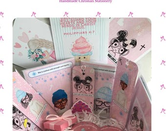 Christian Bookish Gift Box: Bible Verse Stationery Set, Self care gift box, Easter basket