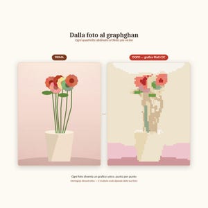 Schema Graphghan da Foto, Grafico a Colori + Istruzioni Riga per Riga, Pattern Uncinetto C2C Personalizzato, Idea Regalo(ANTEPRIMA GRATUITA)