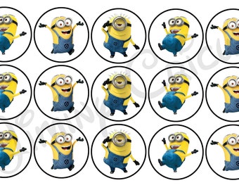 Minion Cupcake Toppers, tags, seals, decorations DIY- digital file