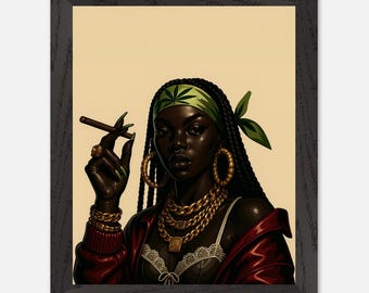 Black Girl Wall Art, African American Art, Black Art Decor, Black Woman Wall Art, Urban Wall Art, Luxury Black Art Prints, Black Owned Art