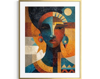 Abstract African Art, Black Woman Art, Black Art Prints, Black Girl Wall Art, Afrocentric Decor, African American Art, Abstract Black Art