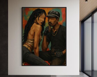 Arte della donna nera, stampe d'arte nera, arte murale dell'uomo nero, arte afroamericana, arte murale della ragazza nera, stampa artistica dell'amore nero, arte africana astratta