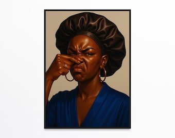 Arte mural urbano, arte de mujer negra, ilustraciones de Stank Face, impresiones de arte negro, arte mural de chica negra, arte de baño de mujer, impresiones de arte afroamericano