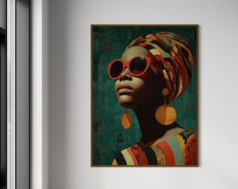 Black Woman Art, Black Girl Wall Art, Minimalist Black Art, Afrocentric Wall Art, African American Art, Abstract African Art, Black Girl Art
