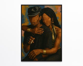 Stampe d'arte nera, arte di donne nere, arte murale di ragazze nere, arte afroamericana, arte murale di uomini neri, arte nera stampabile, opere d'arte di coppie nere