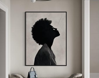 Quadri con ragazze nere, arte di donne nere, arte astratta nera, poster di moda nera, arte afroamericana, stampe d'arte nera, arte murale afrocentrica