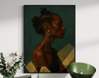 Black Girl Wall Art, Black Woman Art, Luxury Black Art, African American Art, Black Woman Wall Art, Black Art Prints, Black People Wall Art