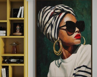 Black Art Print, Black Woman Art, Black Girl Wall Art, Urban Wall Art, Afro Fashion Art Decor, African American Art, Urban Female Art Decor