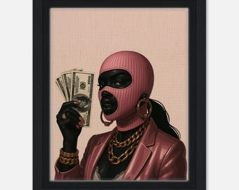 Black Girl Wall Art, African American Art, Luxury Black Art Prints, Black Woman Wall Art, Urban Wall Art, Black Art Canvas, Black Woman Art