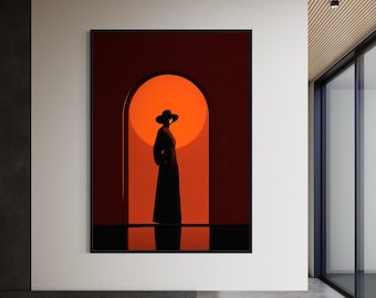 Decoración de arte negro, arte de mujer negra, arte de silueta de mujer afro, arte afroamericano, arte de pared negro, arte de pared afrocéntrico, arte de pared de niña negra