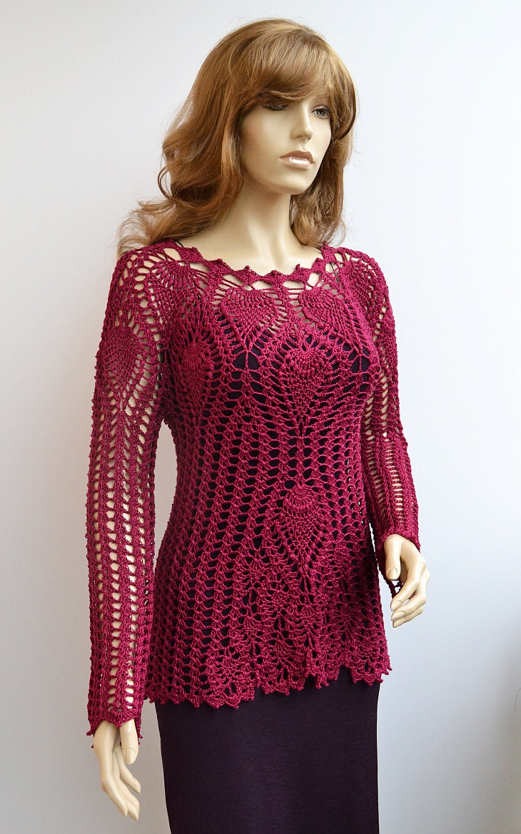 Crocheted sweater crochet blouse made to order crochet