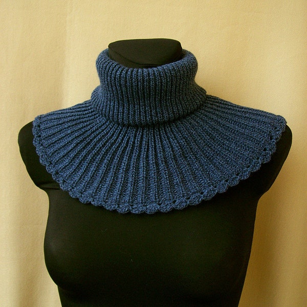 Multicolor (Dark blue and blue) Neckwarmer  Poncho  Cowl Unisex
