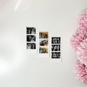 Set of 6 Mini Photo Strips – 1.25x3 in – Mini Keepsake Prints – Party, Wedding, Event Memories