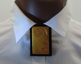 Brooch Gold Polymer Face