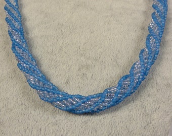 Necklace Blue Beaded Helix ICY SKY