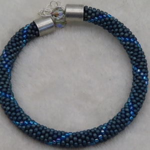 Bracelet Crocheted 14 - DENIM Blue
