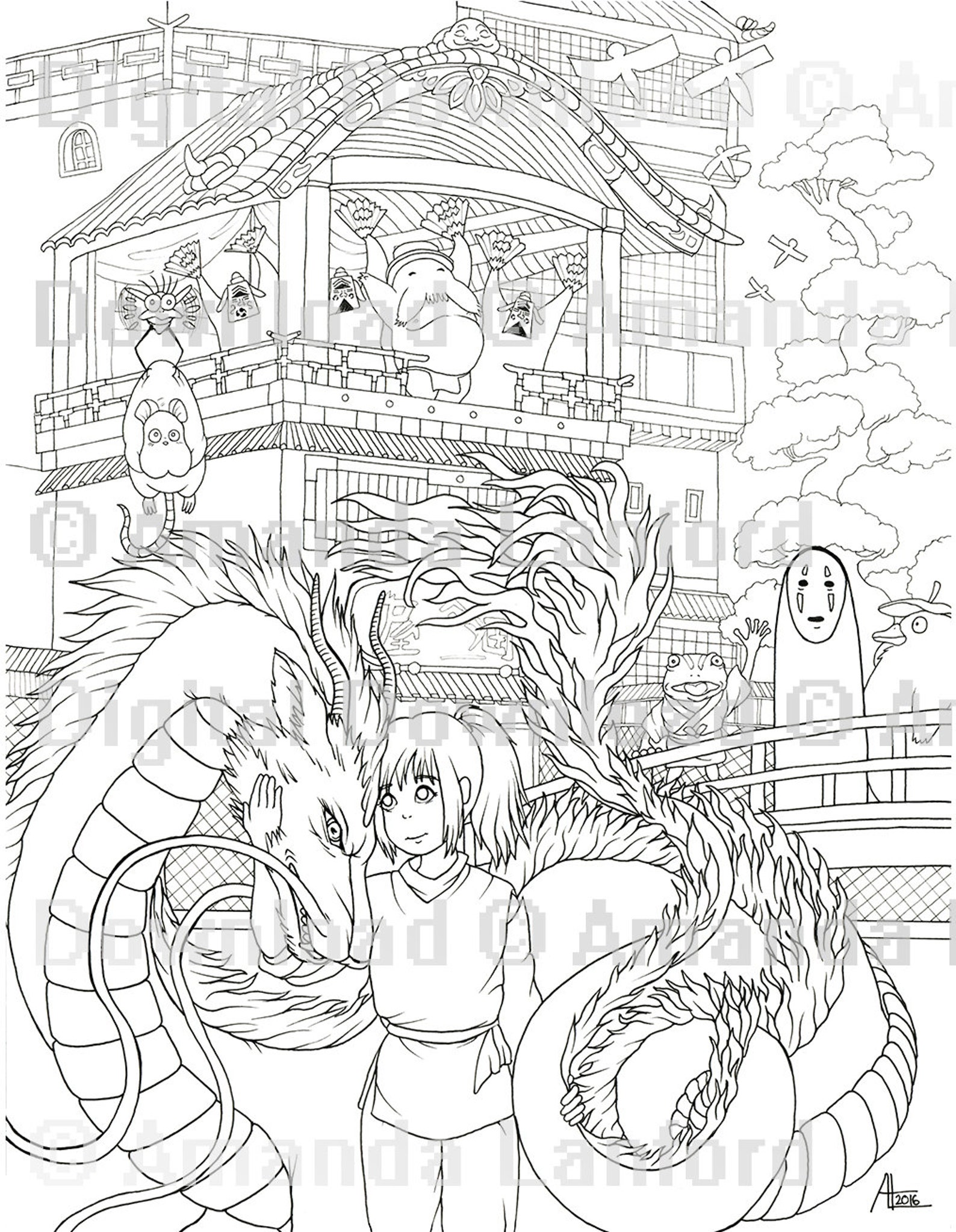 Studio Ghibli Coloring Pages Scenery Mountains Vrogue co