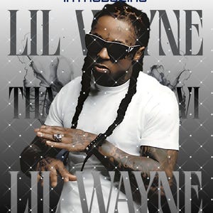 Lil Wayne PNG-Datei: Bootleg Rap Tee Design (Digitaler Download, 300 dpi