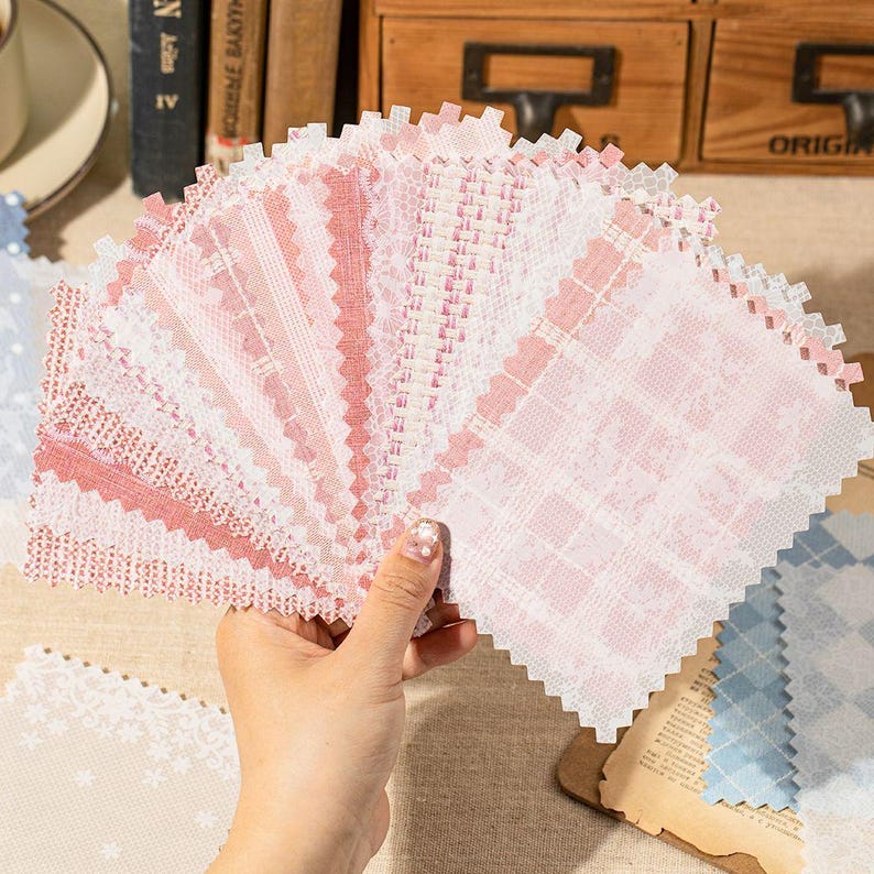 Vintage Lace Pattern Paper Pack – Scrapbook & Junk Journal Background Paper, Fabric Texture Collage Paper, Vintage Aesthetic Paper Sheets image 6