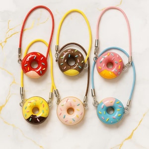 Mini Donut Bag for 17cm Plush Vinyl Dolls-Cute doll crossbody accessories, toy shoulder bag for plushies miniature 2D one-sided